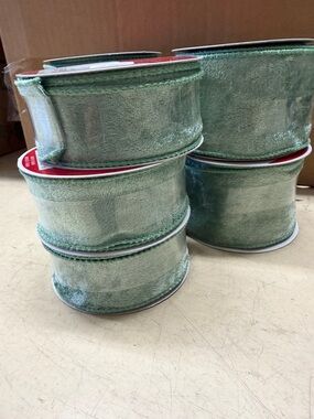 Celebrate It Green Velvet Ribbon Spools